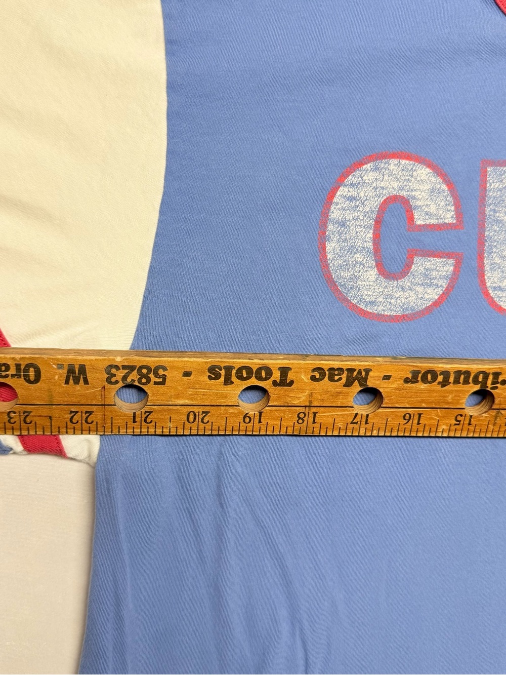 47 Brand Light Blue CUBS Ringer Tee with Red Trim and Cream Sleeves - Picture 4 of 6